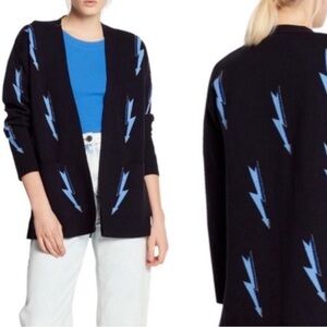 Sandro navy blue cardigan with lighting bolts size 2 or small